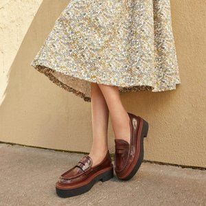 Loeffler Randall Rikki Brown Platform Loafer (8)